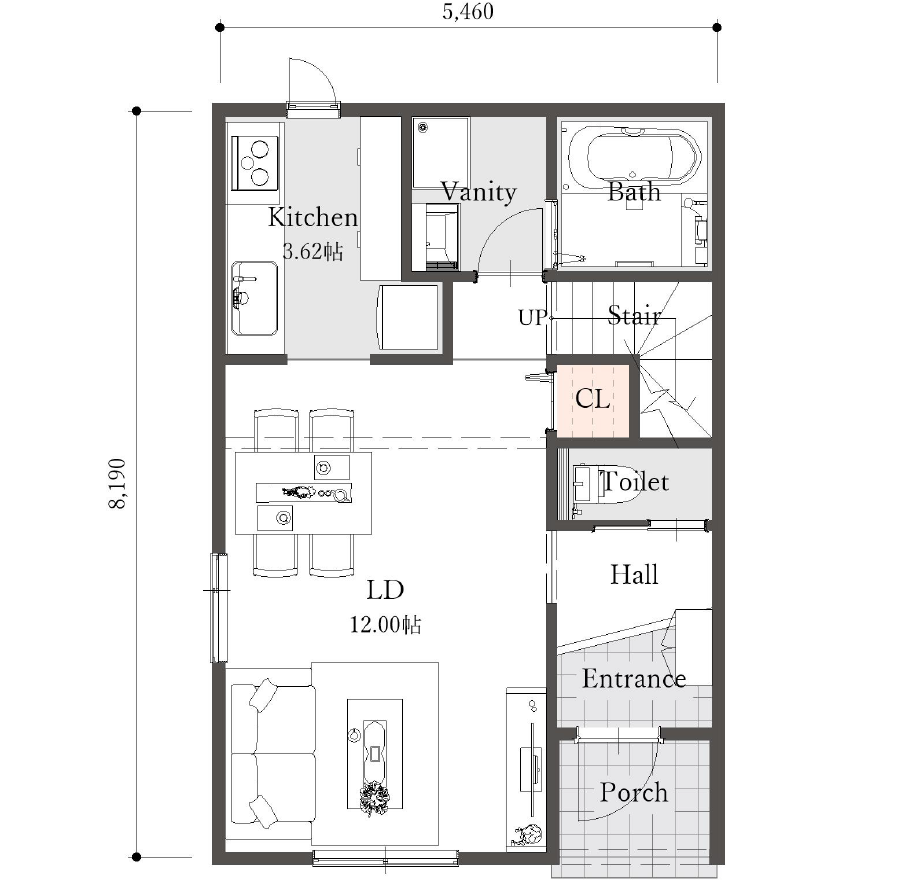 2階建て（3LDK）27坪 1F