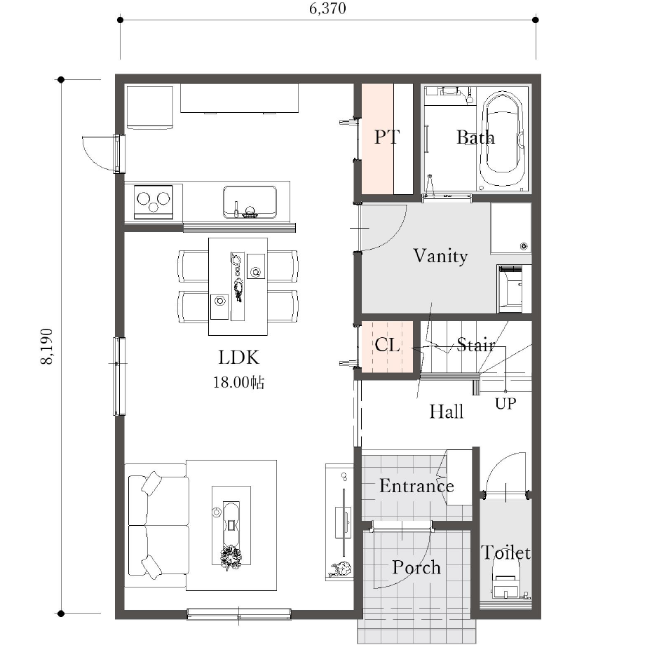 2階建て（〜4LDK）31.5坪 1F