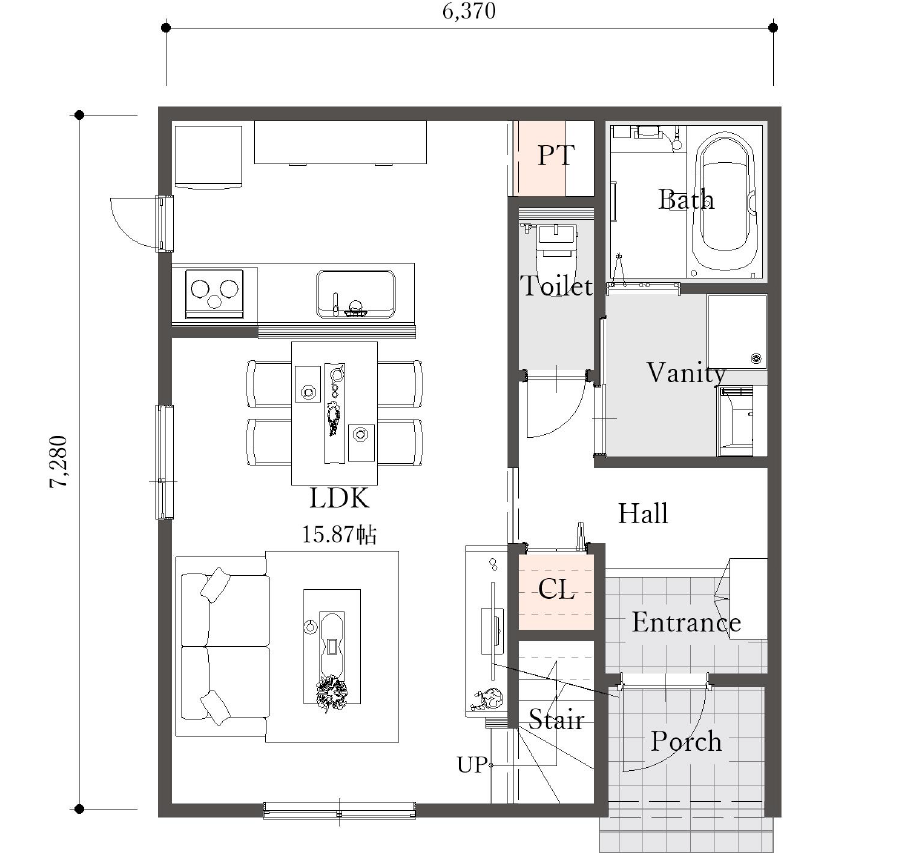 2階建て（3LDK）28坪 1F