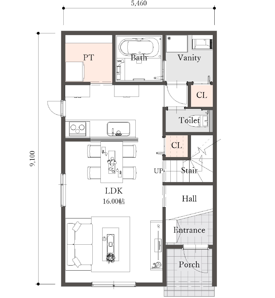 2階建て（〜4LDK）30坪 1F