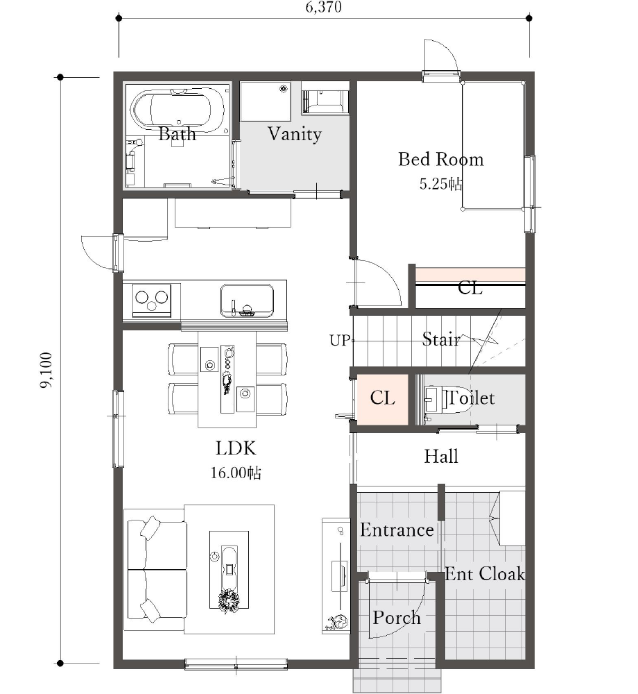 2階建て（〜5LDK）35坪 1F